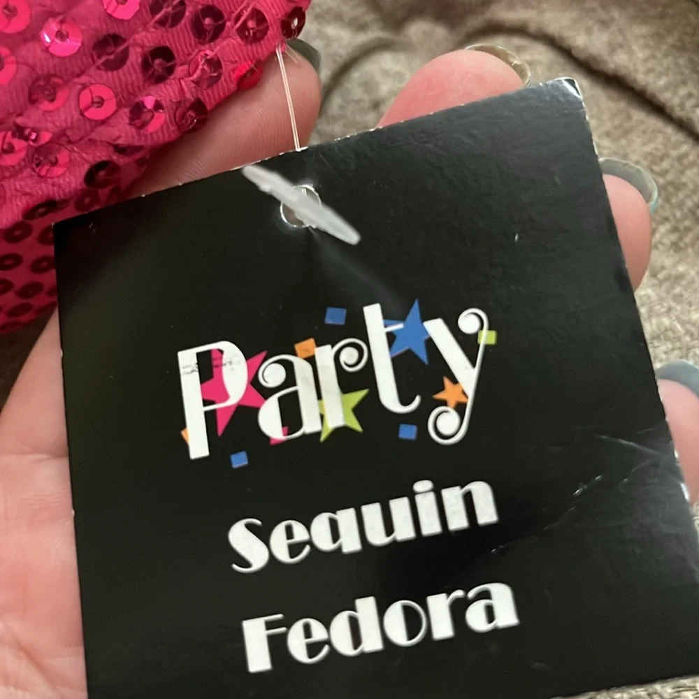 SEQUIN Pink Fedora Party Performance Hat NWT